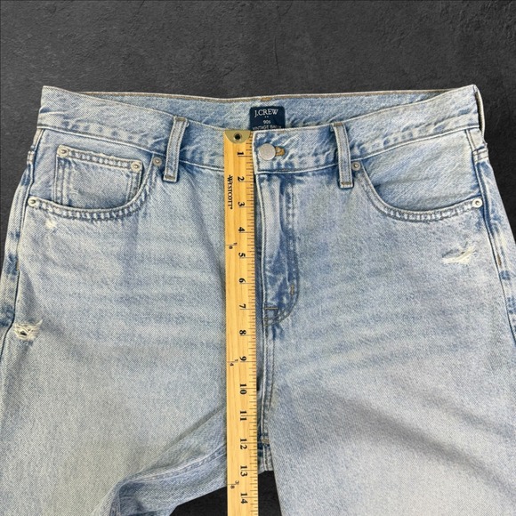 J.Crew 90s Vintage Baggy Jeans Light Wash Distressed Denim Womens Size 30 - Picture 10 of 13